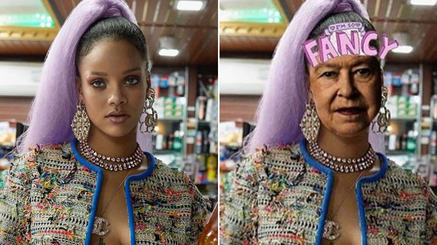 Not amused! RiRi blamiert die Queen mit sexy Photoshop-Pics