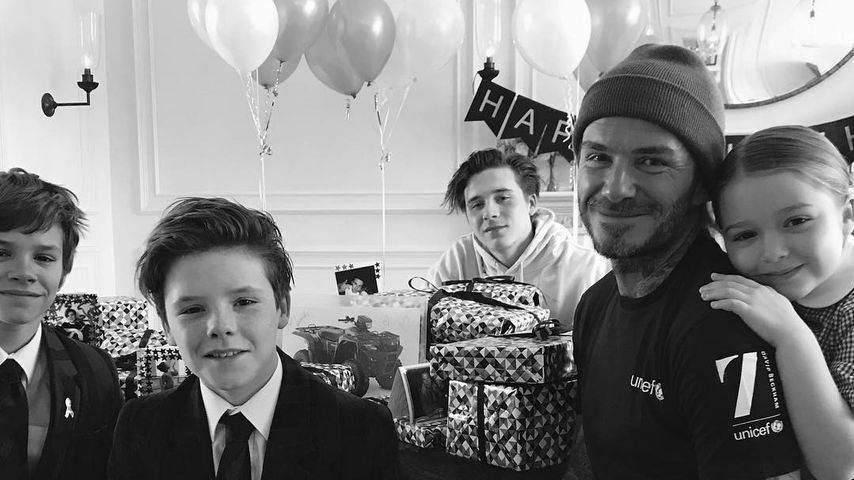 Familie Beckham: Romeo, Cruz, Brooklyn, David und Harper Seven