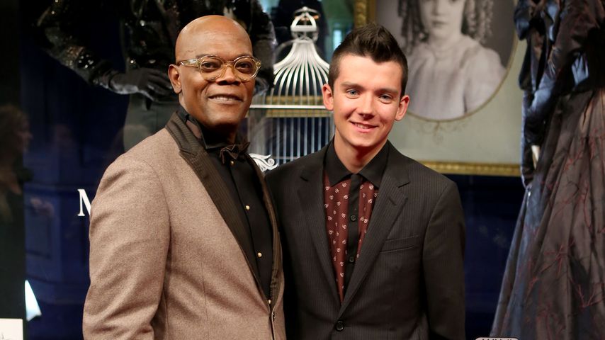 Samuel L. Jackson und Asa Butterfield bei der Premiere von "Die Insel der besonderen Kinder" 2016