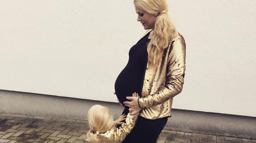 Sara Kulka während ihrer zweiten Schwangerschaft mit ihrer Tochter Matilda