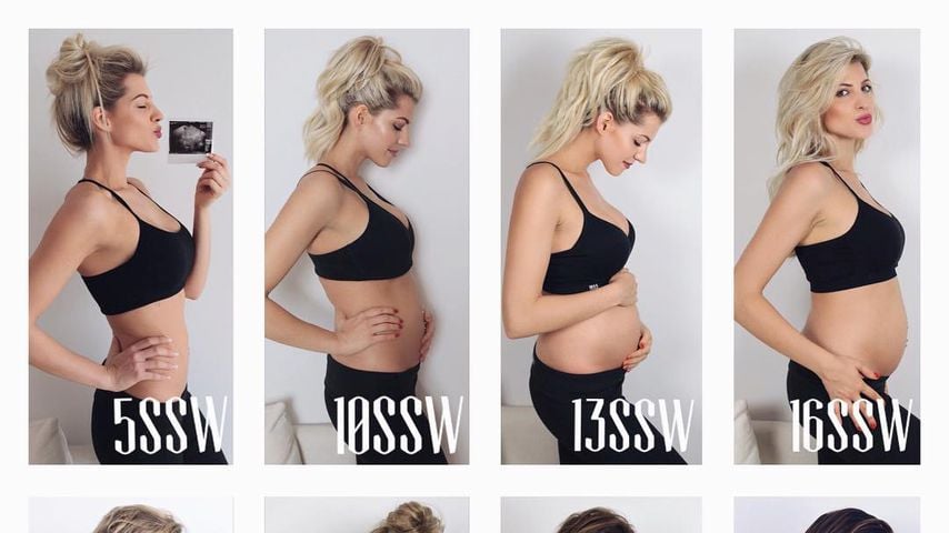 Babybauch Im Zeitraffer Sarah Harrison Teilt Schwangerpics