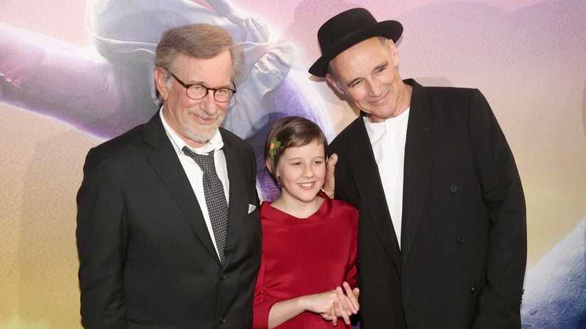 Steven Spielberg mit Ruby Barnhill und Mark Rylance bei der "BFG - Big Friendly