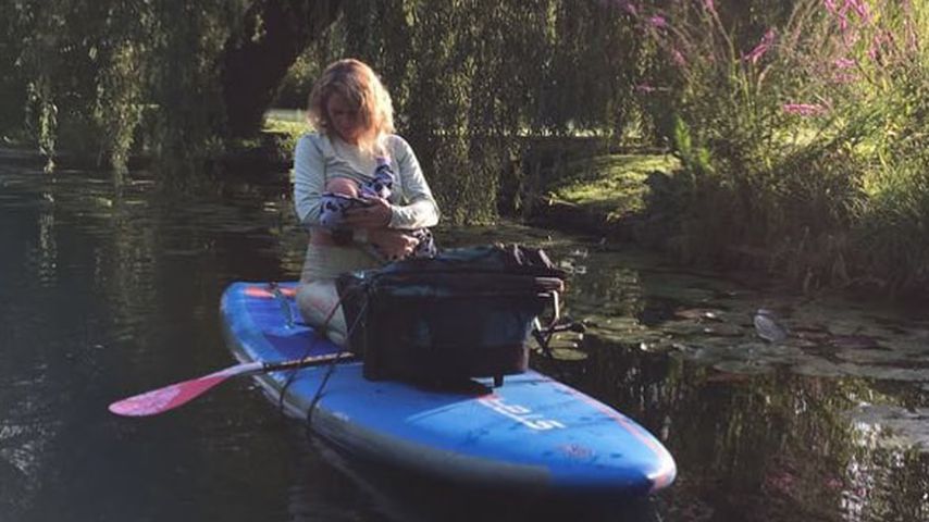 Surferin Janni Hönscheid und ihr Sohn