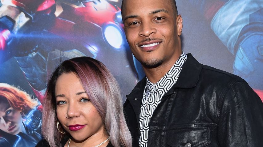 Rapper T.I. mit Tameka 'Tiny' Harris auf einer Filmpremiere