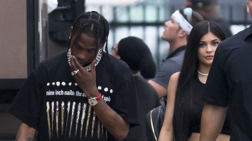 Travis Scott und Kylie Jenner bei einem Besuch eines Videodrehs