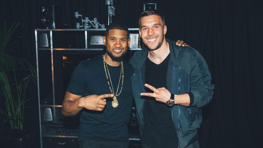 Lukas Podolski und Usher