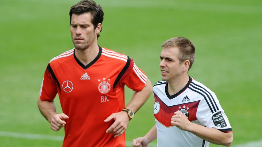 Yann-Benjamin Kugel und Philipp Lahm beim Training