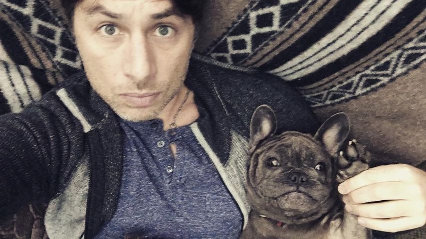 Schauspieler Zach Braff und Hund Scooter