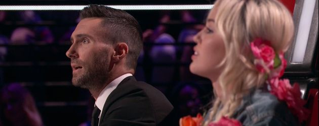 Adam Levine und Miley Cyrus in der elften Staffel von The Voice Adam Levine und Miley Cyrus in der elften Staffel von The Voice