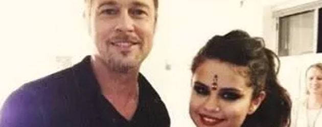 Brad Pitt und Selena Gomez am Filmset Brad Pitt und Selena Gomez am Filmset