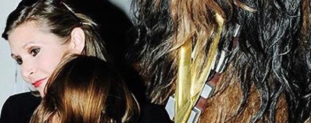 Carrie Fischer, Billie Lourd und Chewbacca Carrie Fischer, Billie Lourd und Chewbacca
