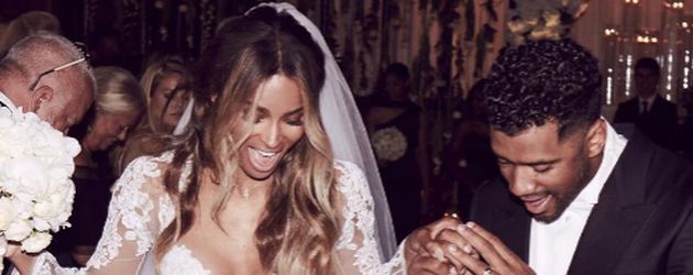 Ciara und Russell Wilson bei ihrer Hochzeit im Juli 2016 Ciara und Russell Wilson bei ihrer Hochzeit im Juli 2016