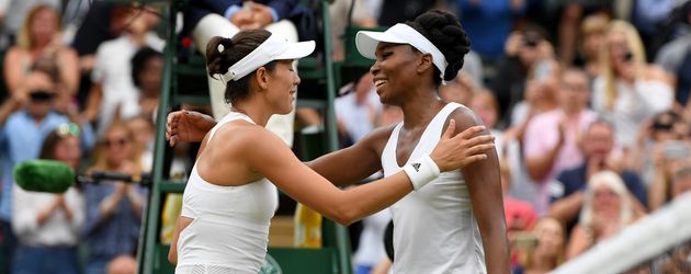 Garbine Muguruza und Venus Williams beim Wimbledon-Finale 2017 Garbine Muguruza und Venus Williams beim Wimbledon-Finale 2017