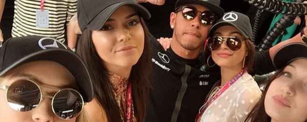 Gigi Hadid, Kendall Jenner und Lewis Hamilton Gigi Hadid, Kendall Jenner und Lewis Hamilton