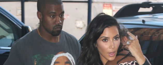 Kanye West und Kim Kardashian mit Nori in New York Kanye West und Kim Kardashian mit Nori in New York