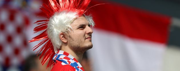 Kroatien-Fan bei der EM 2016 Spiel Tschechien gegen Kroatien Kroatien-Fan bei der EM 2016 Spiel Tschechien gegen Kroatien