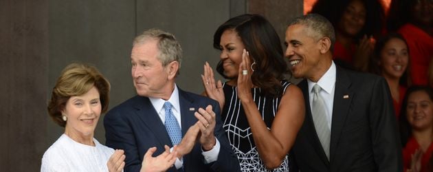 Laura Bush, George W. Bush, Michelle Obama und Barack Obama in Washington Laura Bush, George W. Bush, Michelle Obama und Barack Obama in Washington