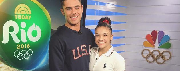 Zac Efron und Lauren Hernandez bei den olympischen Spielen in Rio 2016 Zac Efron und Lauren Hernandez bei den olympischen Spielen in Rio 2016