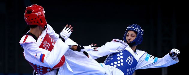 Levent Tuncat während eines Kampfes bei den European Games 2015 in Baku, Aserbaidschan Levent Tuncat während eines Kampfes bei den European Games 2015 in Baku, Aserbaidschan