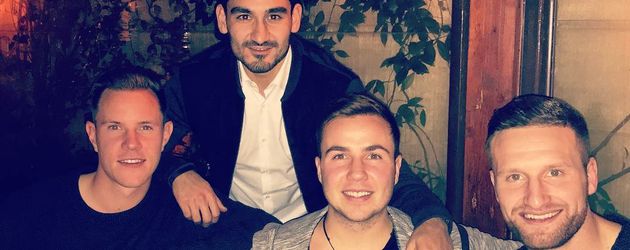 Marc-André ter Stegen, Ilkay Gündogan, Mario Götze und Shkodran Mustafi in Rom Marc-André ter Stegen, Ilkay Gündogan, Mario Götze und Shkodran Mustafi in Rom