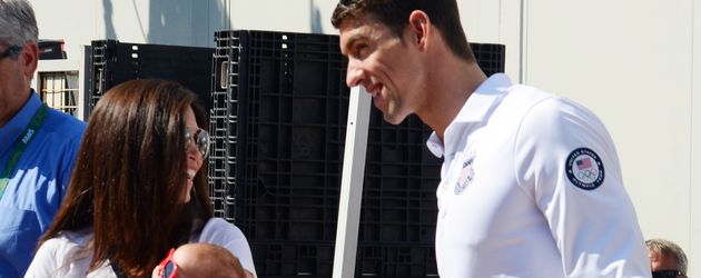 Nicole und Michael Phelps mit Baby Boomer in Rio Nicole und Michael Phelps mit Baby Boomer in Rio