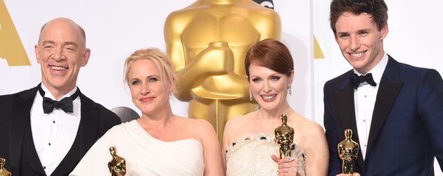 Eddie Redmayne, Julianne Moore, J.K. Simmons und Patricia Arquette Eddie Redmayne, Julianne Moore, J.K. Simmons und Patricia Arquette