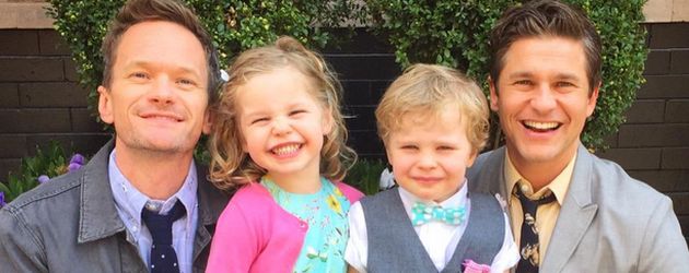 Neil Patrick Harris, Harper Grace Burtka-Harris, Gideon Scott Burtka-Harris und David Burtka Neil Patrick Harris, Harper Grace Burtka-Harris, Gideon Scott Burtka-Harris und David Burtka
