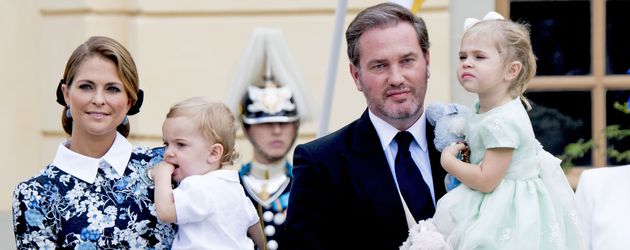 Prinzessin Madeleine mit Sohn Nicolas, Christopher O'Neill & Tochter Leonore Prinzessin Madeleine mit Sohn Nicolas, Christopher O'Neill & Tochter Leonore