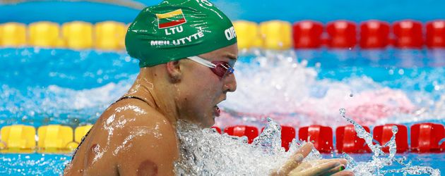 Die litauische Schwimmerin Rūta Meilutytė beim 100-Meter-Brustschwimmen in Rio 2016 Die litauische Schwimmerin Rūta Meilutytė beim 100-Meter-Brustschwimmen in Rio 2016