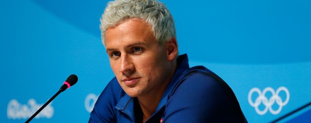 Ryan Lochte bei einer Olympia-Pressekonferenz Ryan Lochte bei einer Olympia-Pressekonferenz