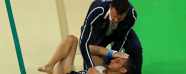 Samir Ait Said nach seinem Unfall bei Olympia 2016 Samir Ait Said nach seinem Unfall bei Olympia 2016