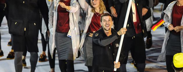 Timo Boll bei der Eröffnung der Olympischen Spiele 2016 Timo Boll bei der Eröffnung der Olympischen Spiele 2016