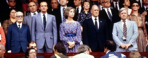 Helmut Schmidt, Fußball-WM, Königin Sofia und König Juan Carlos Helmut Schmidt, Fußball-WM, Königin Sofia und König Juan Carlos
